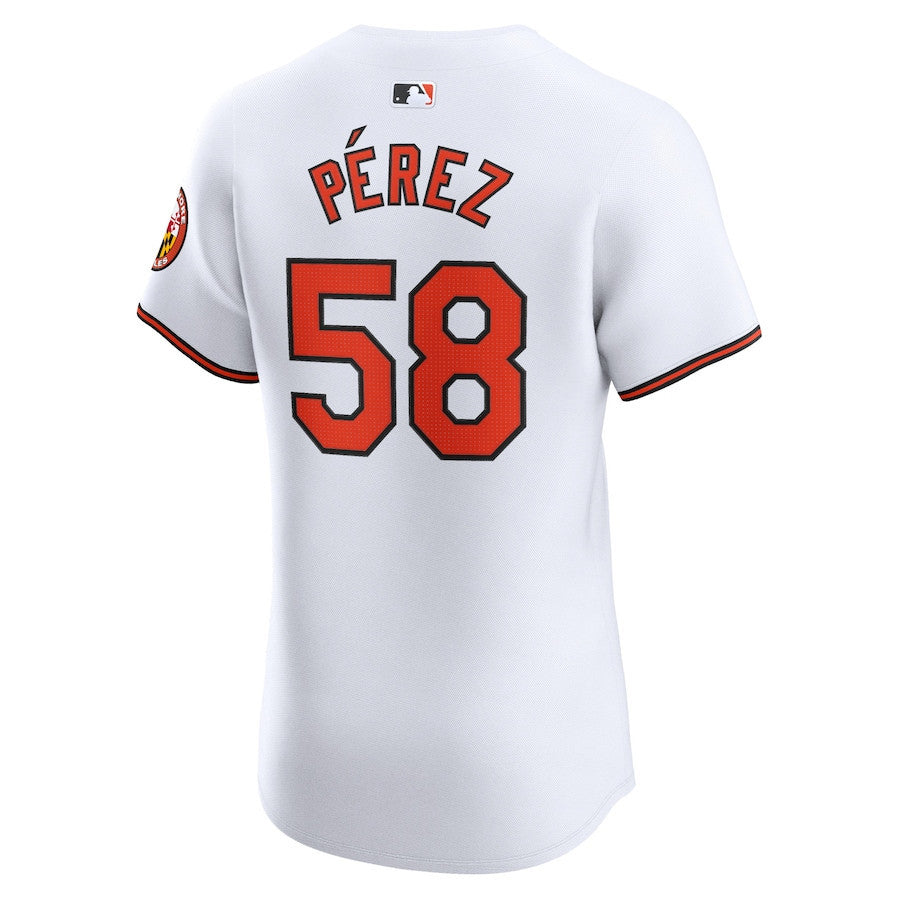Cionel Perez 58 Baltimore Orioles Home Elite Player Men Jersey - White
