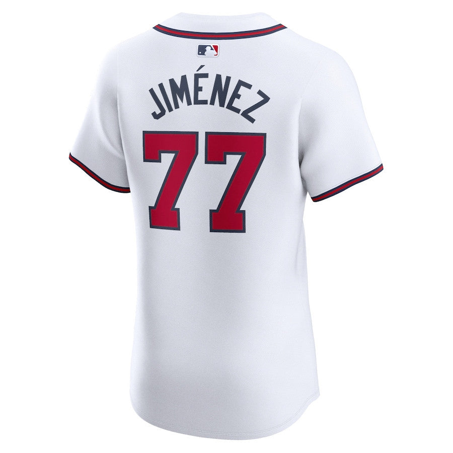 Joe Jimenez 77 Atlanta Braves Home Elite Player Men Jersey - White
