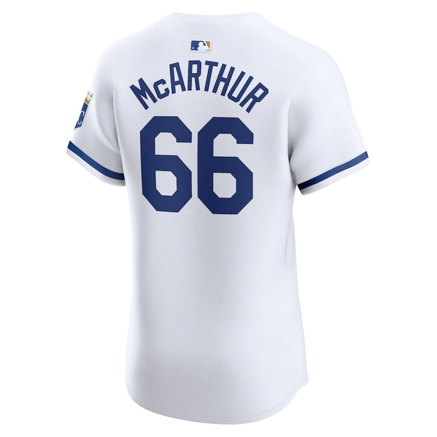 James McArthur 66 Kansas City Royals Home Elite Player Men Jersey - White