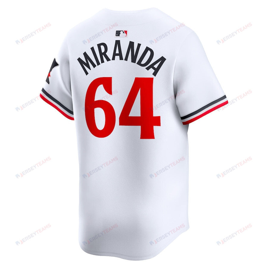 Jose Miranda 64 Minnesota Twins Home Limited Player Men Jersey - White