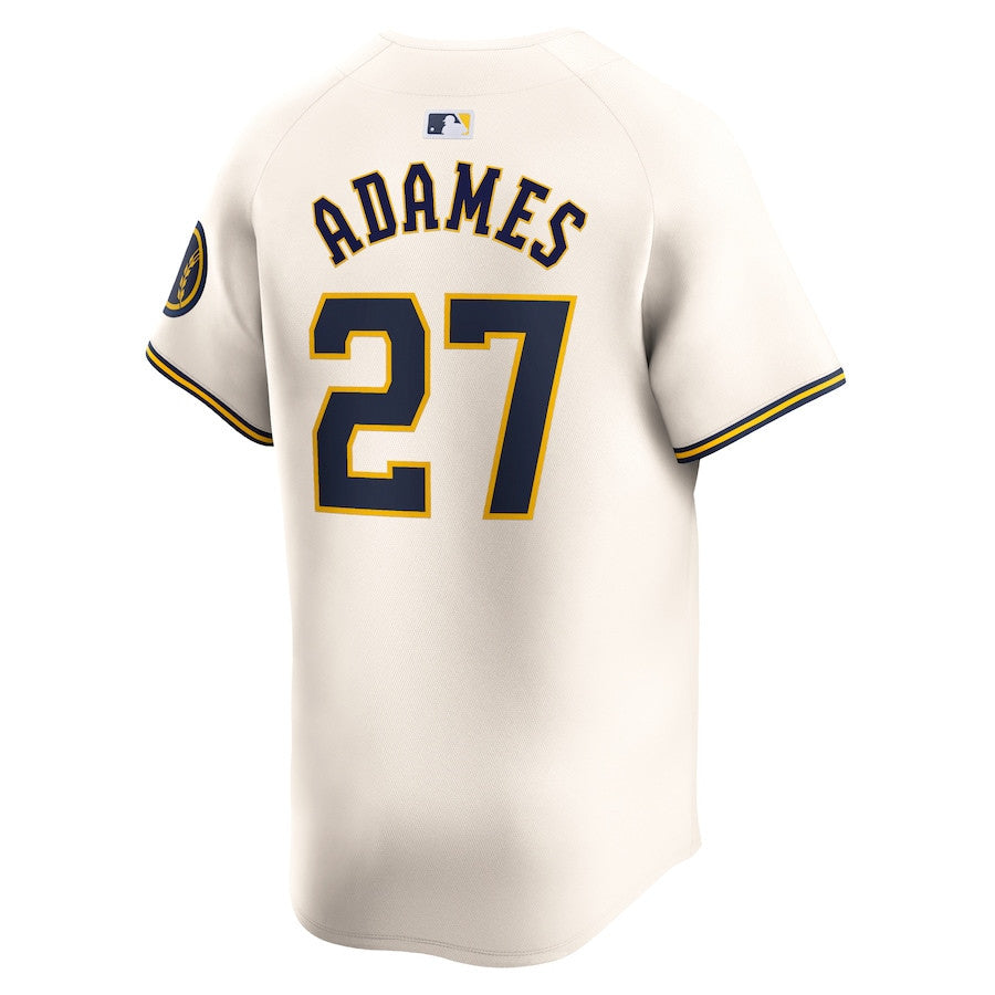 Willy Adames 27 Milwaukee Brewers Home Limited Player Men Jersey - Cream