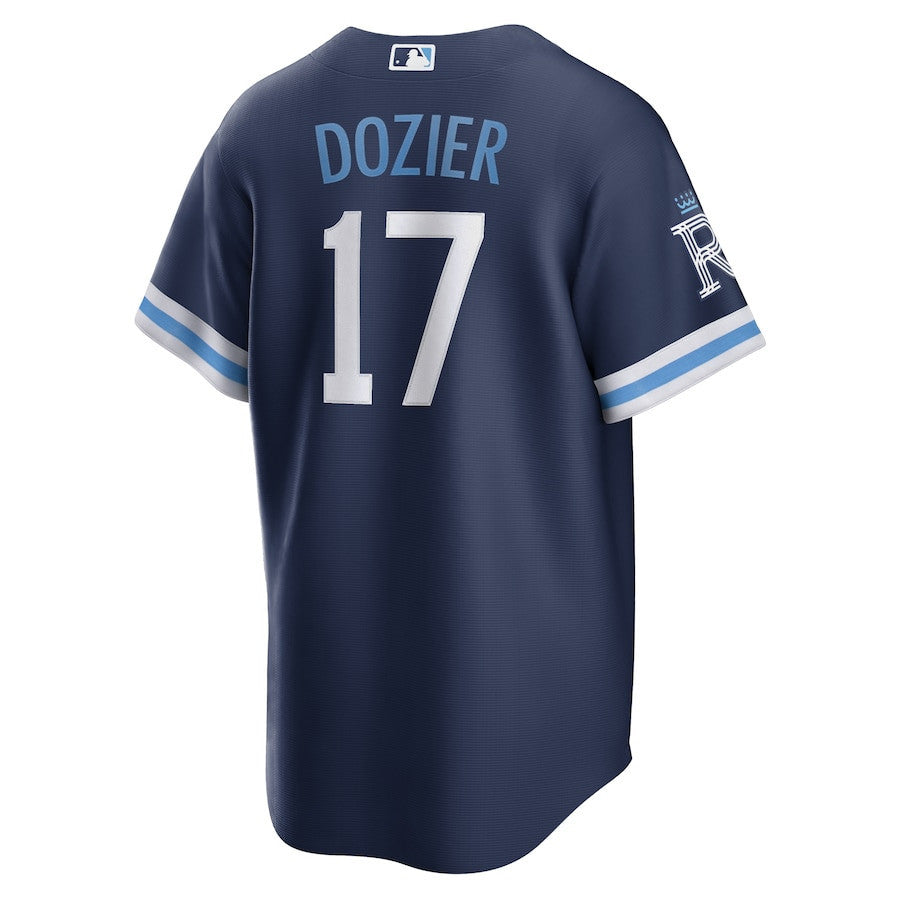 Hunter Dozier 17 Kansas City Royals City Connect Player Men Jersey - Navy