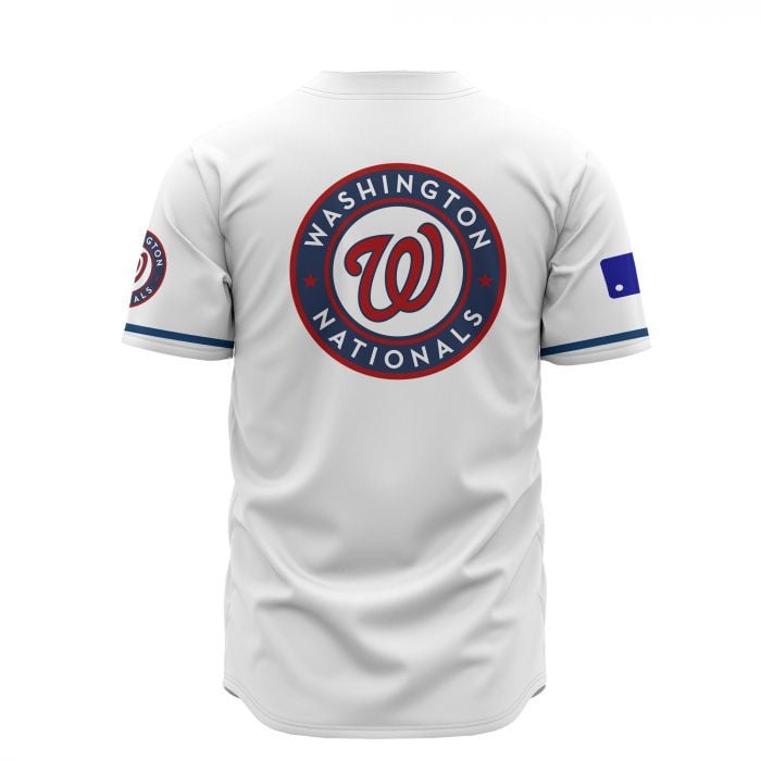 Washington Nationals Custom Name Baseball Jersey - White