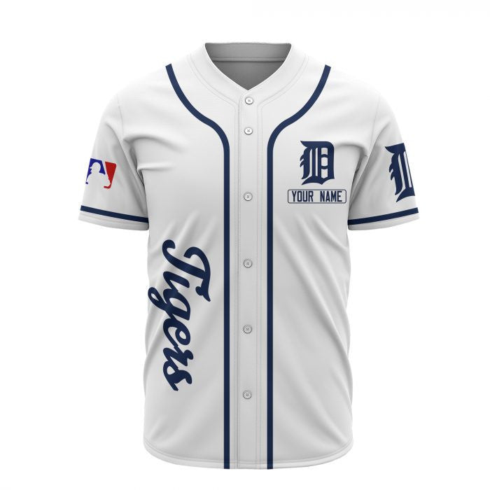 Detroit Tigers Custom Name Baseball Jersey - White