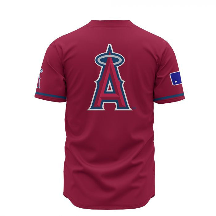 Los Angeles Angels Custom Name Baseball Jersey - Red