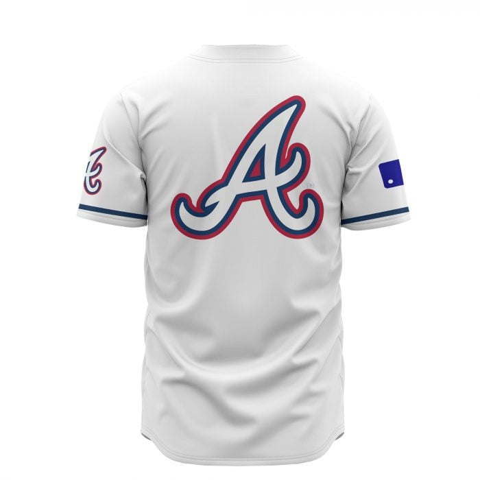 Atlanta Braves Custom Name Baseball Jersey - White