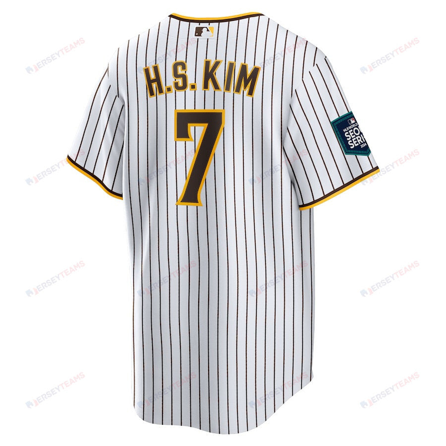 Ha-Seong Kim 7 San Diego Padres 2024 MLB World Tour Seoul Series Home Player Men Jersey - White