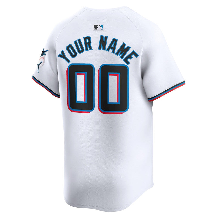 Miami Marlins Home Limited Custom YOUTH Jersey - White