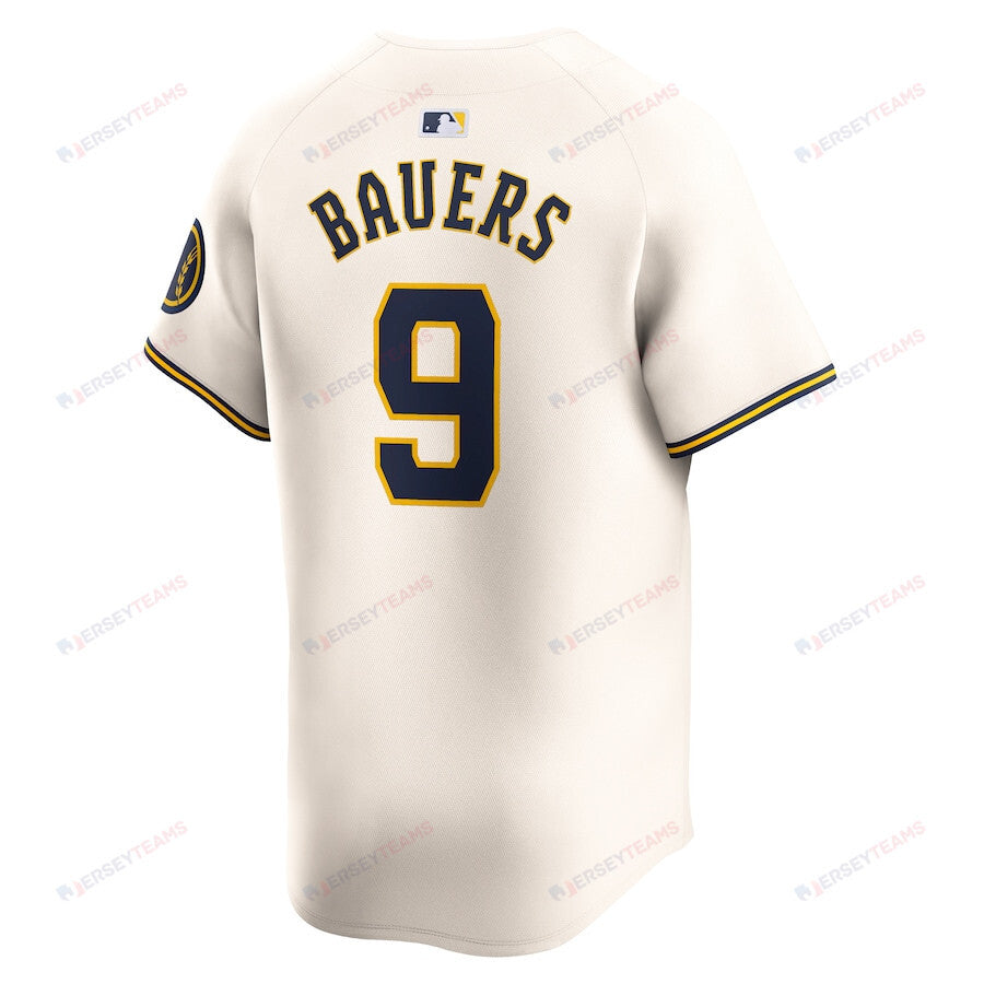 Jake Bauers 9 Milwaukee Brewers Home Limited Player Men Jersey - Cream
