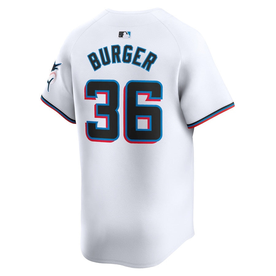 Jake Burger 36 Miami Marlins Home Limited Player Men Jersey - White