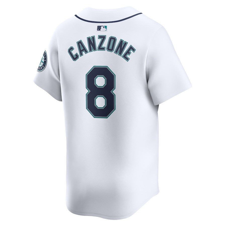 Dominic Canzone 8 Seattle Mariners Home Limited Player Men Jersey - White