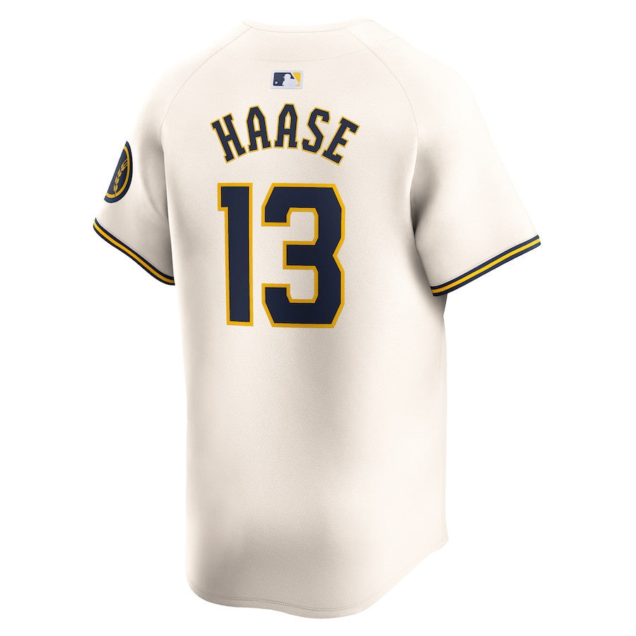 Eric Haase 13 Milwaukee Brewers Home Limited Player Men Jersey - Cream