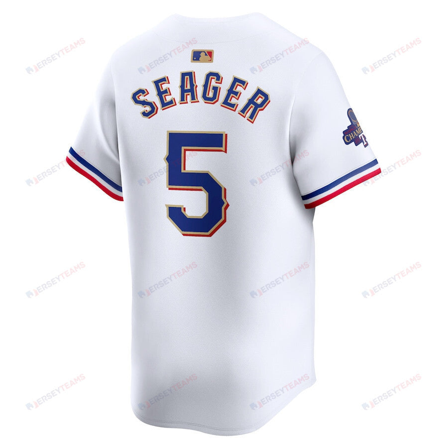 Corey Seager 5 Texas Rangers 2024 Gold Collection Limited Jersey - White