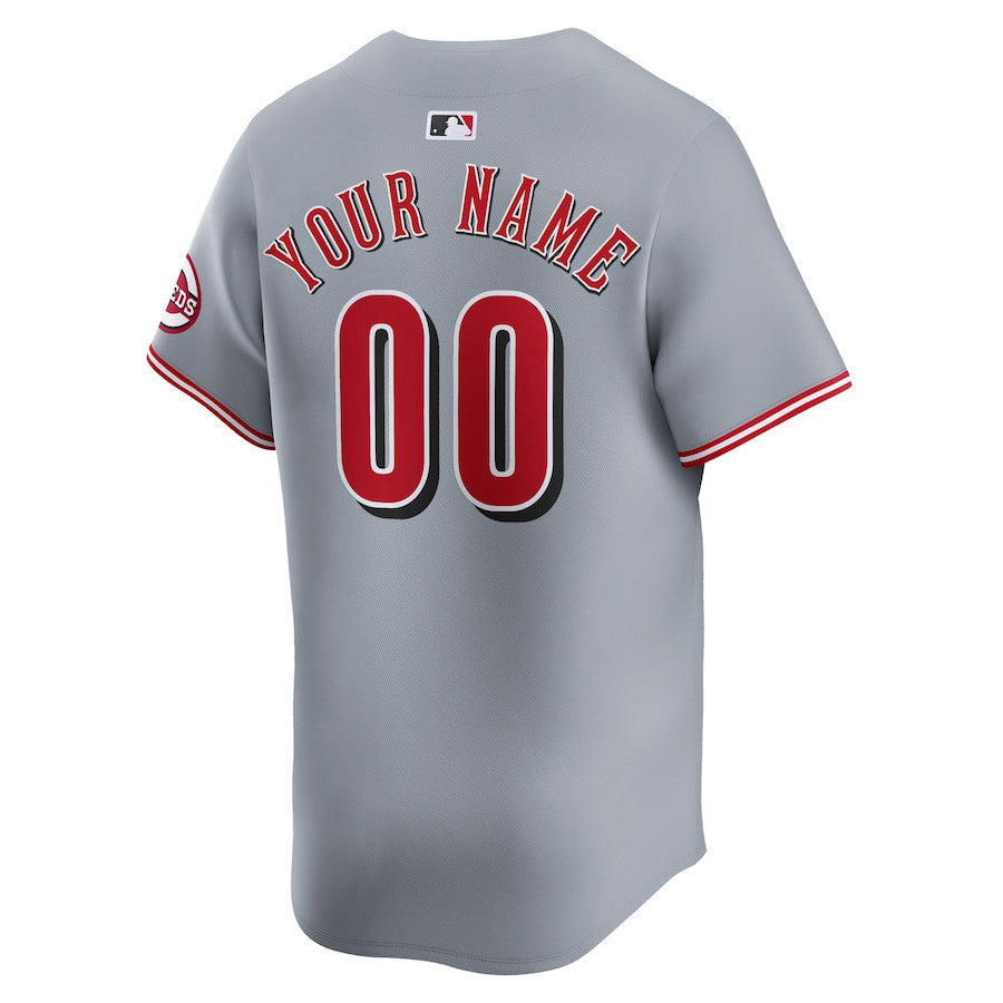 Cincinnati Reds Away Limited Custom Men Jersey - Gray