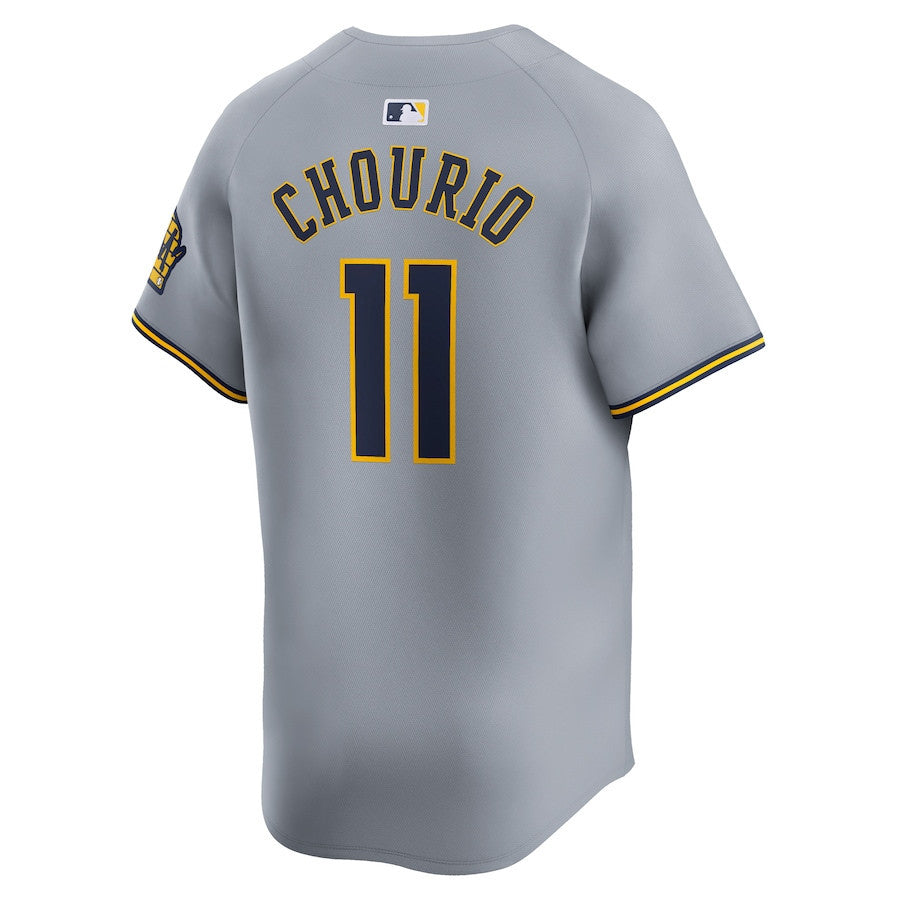 Jackson Chourio 11 Milwaukee Brewers Away Limited Men Jersey - Gray