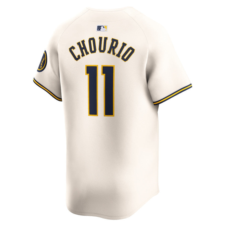 Jackson Chourio 11 Milwaukee Brewers Home Limited Men Jersey - Cream