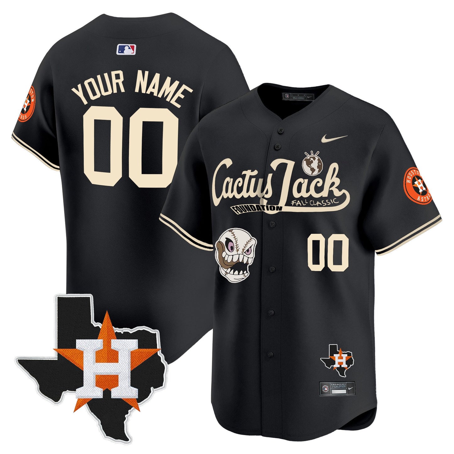 Houston Astros Cactus Jack Foundation Fall Classic Limited Jersey - Men, Customized