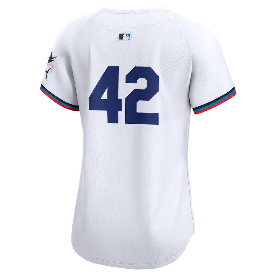 Miami Marlins 2024 Jackie Robinson Day Home Limited Women Jersey - White