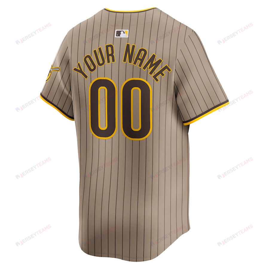 San Diego Padres Alternate Limited Custom Men Jersey - Khaki