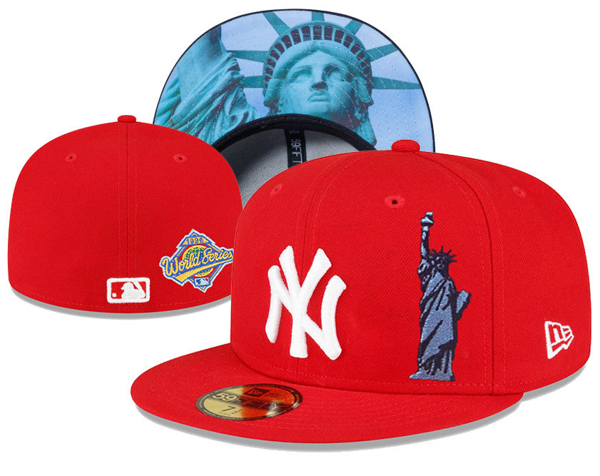 New York Yankees Statue Of Liberty 59FIFTY Snapback Hat - Red