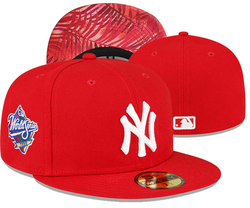 New York Yankees World Series Patch 59FIFTY Snapback Hat - Red