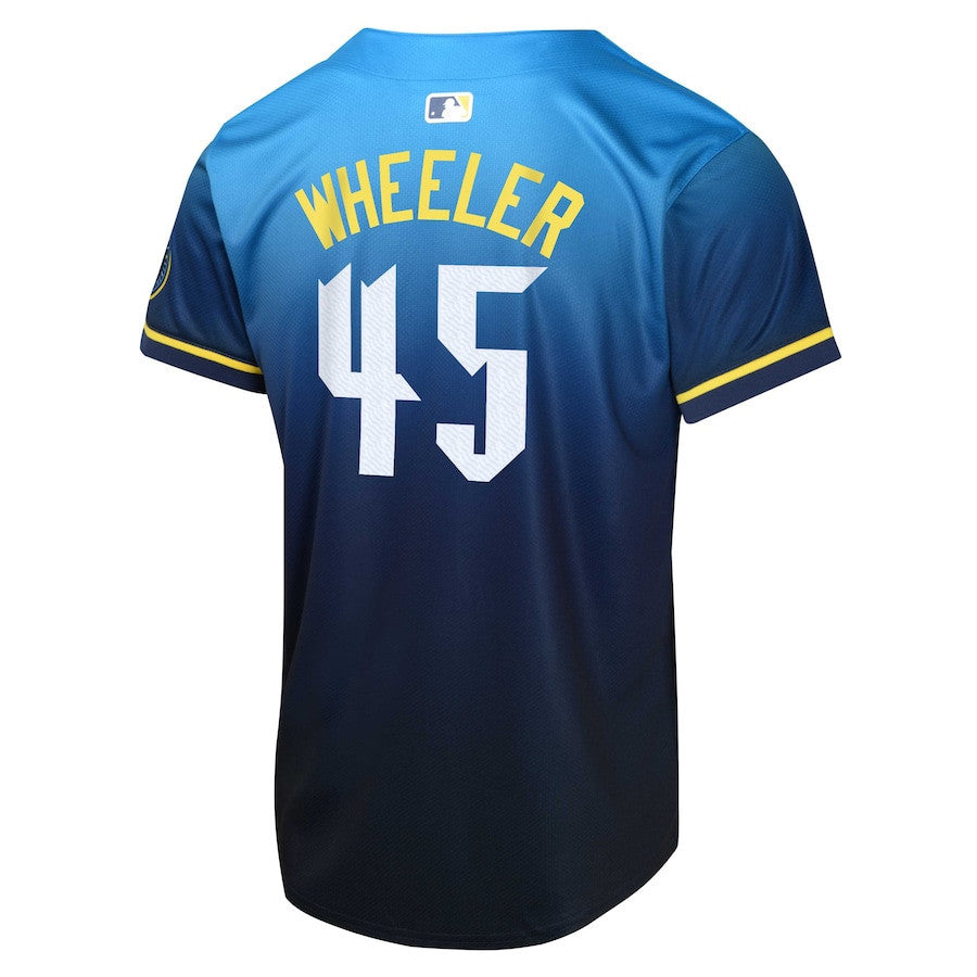Zack Wheeler 45 Philadelphia Phillies 2024 City Connect Limited YOUTH Jersey - Blue
