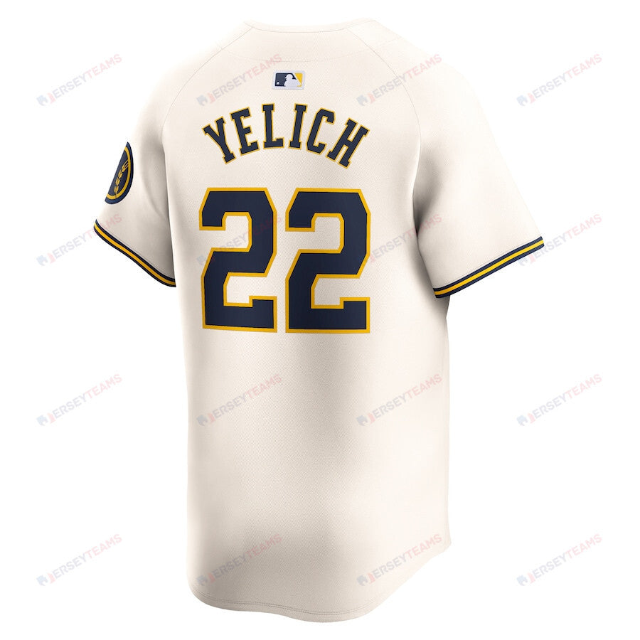 Christian Yelich 22 Milwaukee Brewers Home Limited YOUTH Jersey - Cream