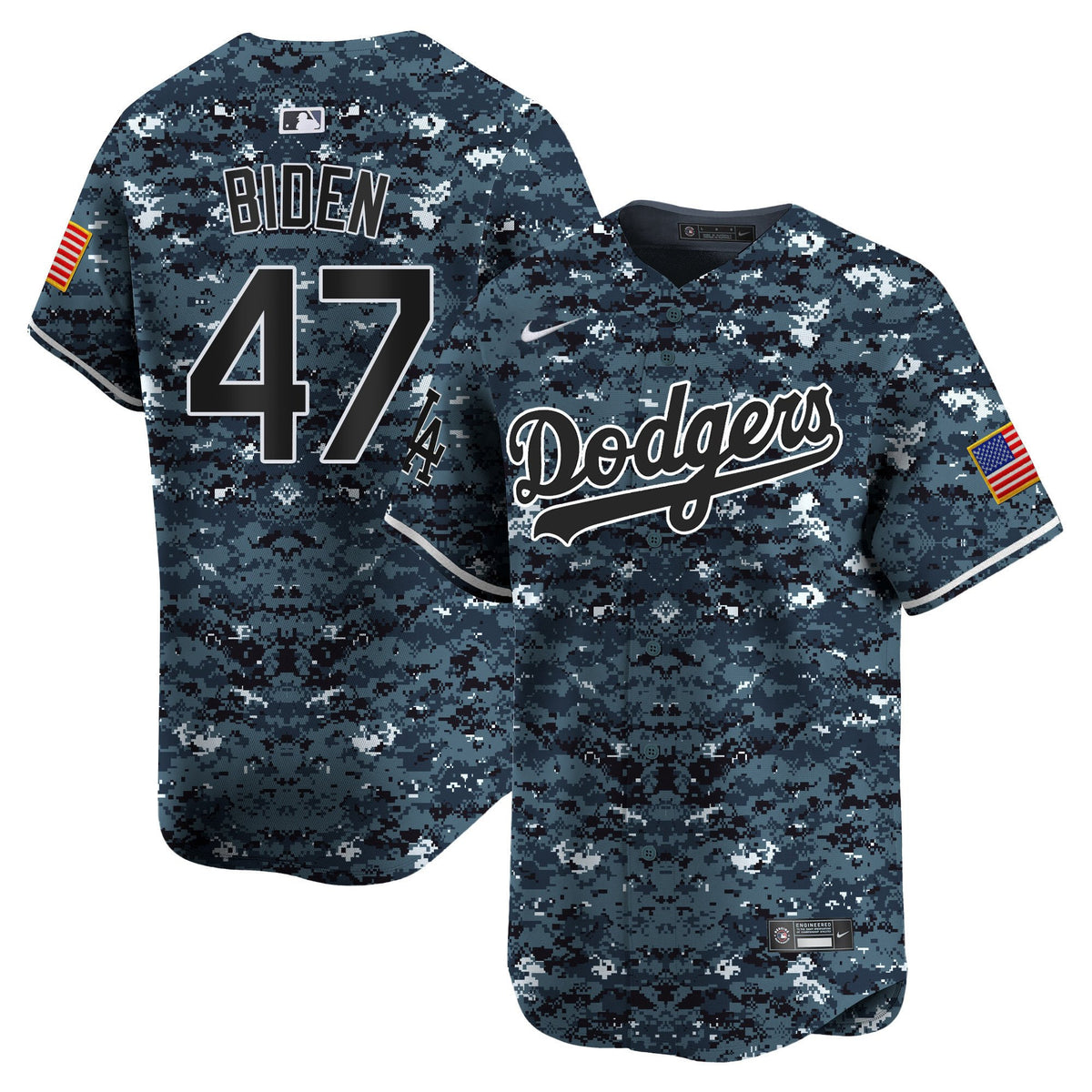 Joe Biden 47 Los Angeles Dodgers USMC Alternate Limited Men Jersey - Navy
