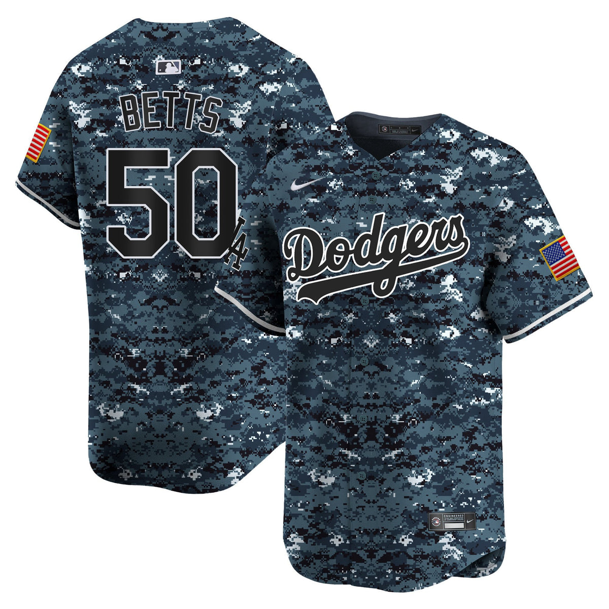 Mookie Betts 50 Los Angeles Dodgers USMC Alternate Limited Men Jersey - Navy