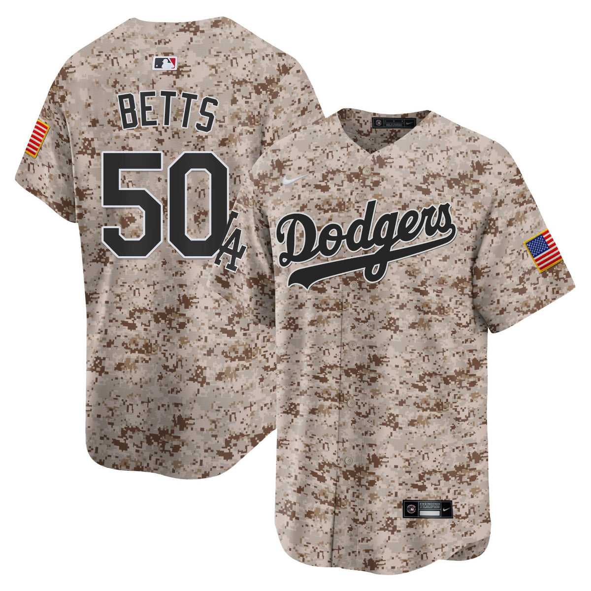 Mookie Betts 50 Los Angeles Dodgers USMC Alternate Limited Men Jersey - Desert