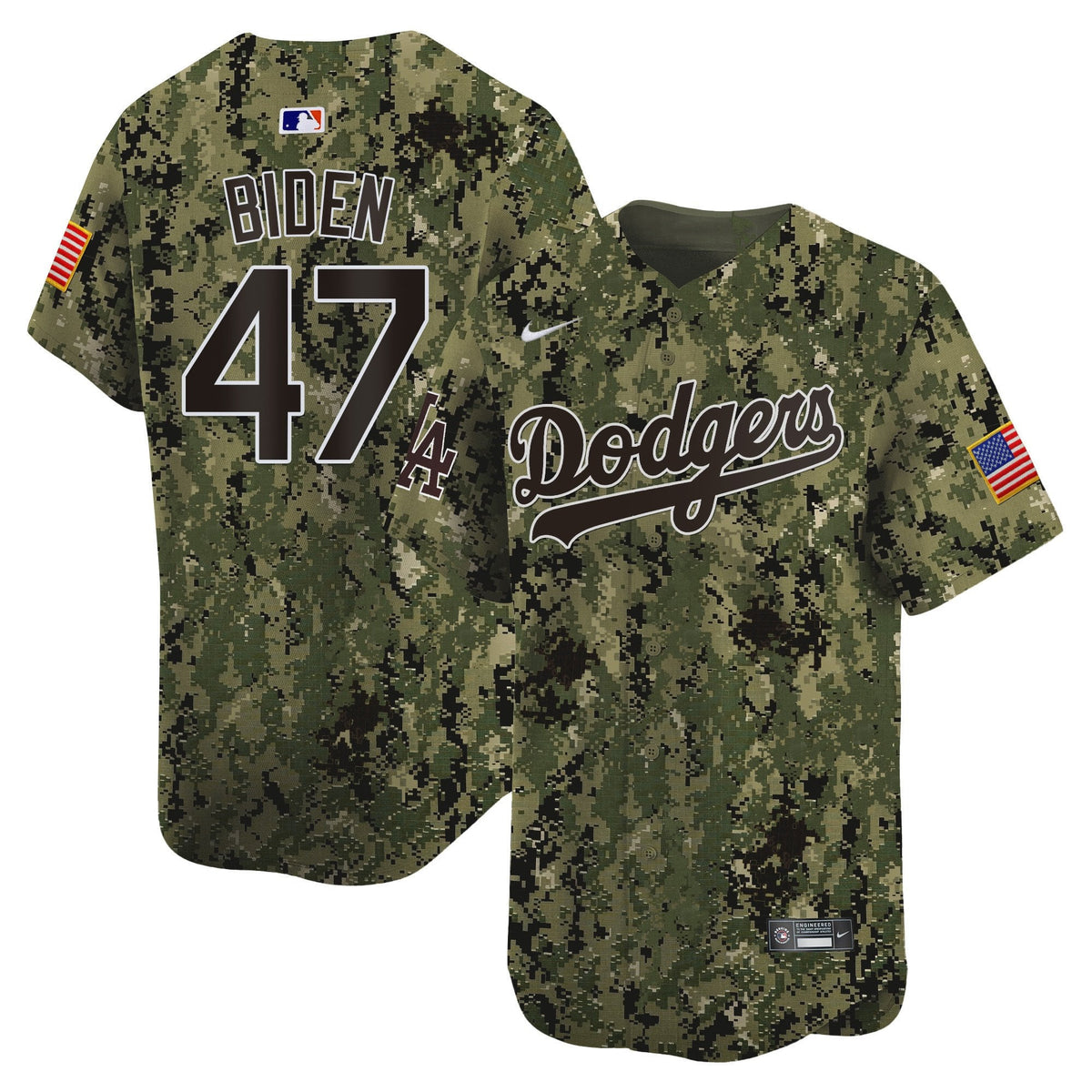 Joe Biden 47 Los Angeles Dodgers USMC Alternate Limited Men Jersey - Woodland