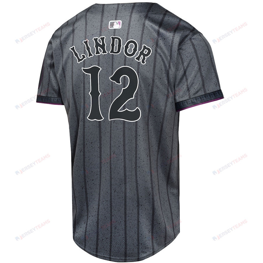 Francisco Lindor 12 New York Mets 2024 City Connect Limited YOUTH Jersey - Graphite