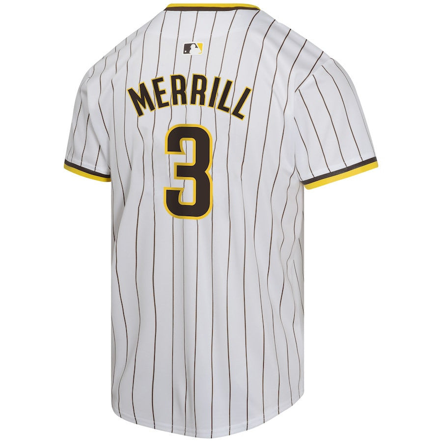 Jackson Merrill 3 San Diego Padres Home Player Game YOUTH Jersey - White