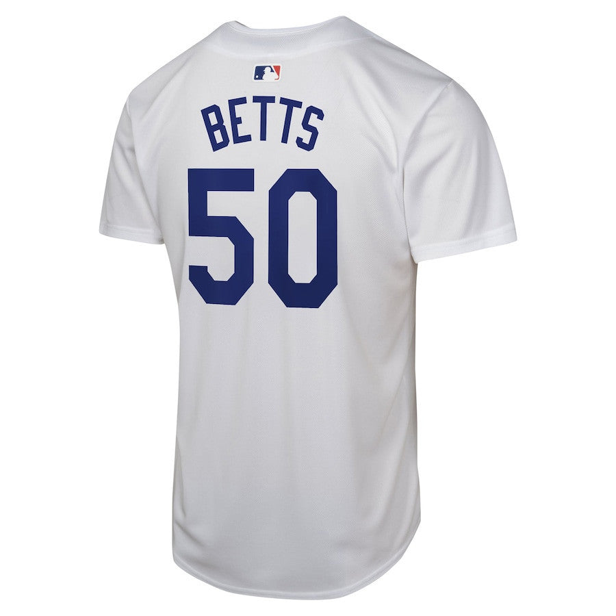 Mookie Betts 50 Los Angeles Dodgers Home Game Player YOUTH Jersey - White