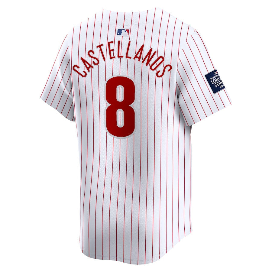 Nick Castellanos 8 Philadelphia Phillies 2024 MLB World Tour London Series Home Limited Player Men Jersey - White