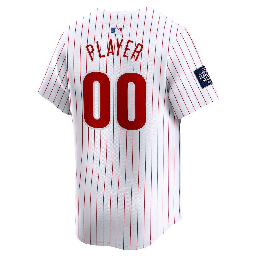 Philadelphia Phillies 2024 MLB World Tour London Series Home Limited Custom Men Jersey - White