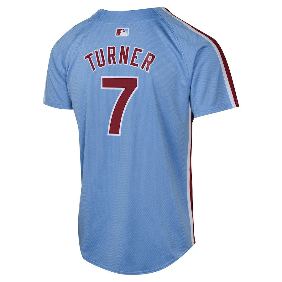 Trea Turner 7 Philadelphia Phillies Alternate Limited YOUTH Jersey - Light Blue