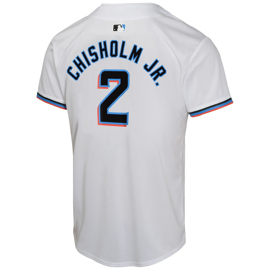 Jazz Chisholm Jr. 2 Miami Marlins Home Game YOUTH Jersey - White