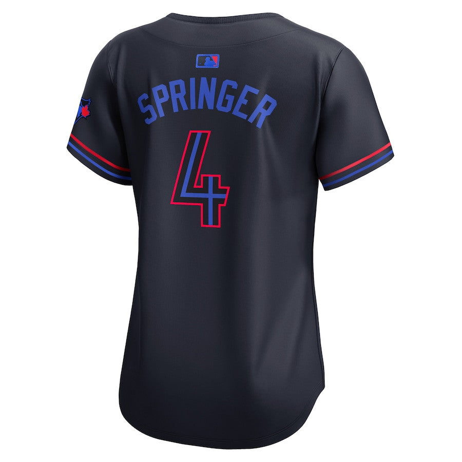 George Springer 4 Toronto Blue Jays 2024 City Connect Limited Women Jersey - Navy