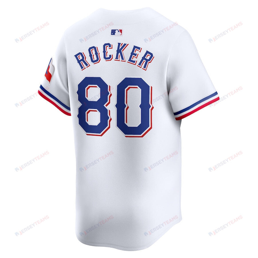Kumar Rocker 80 Texas Rangers Home Limited Player Men Jersey - White
