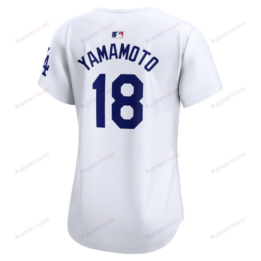 Yoshinobu Yamamoto 18 Los Angeles Dodgers Women's 2024 World Series Limited Player Jersey - White