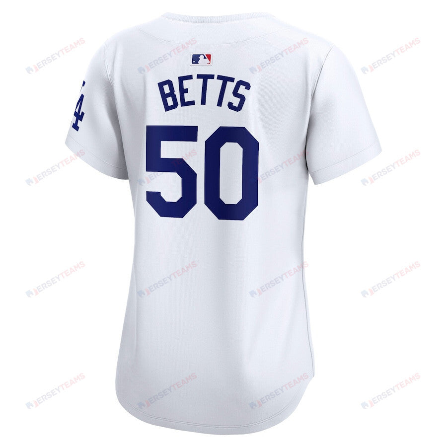 Mookie Betts 50 Los Angeles Dodgers Women's 2024 World Series Limited Player Jersey - White