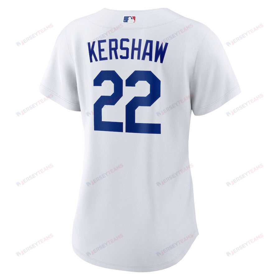 Clayton Kershaw 22 Los Angeles Dodgers Women's 2024 World Series Home Jersey - White