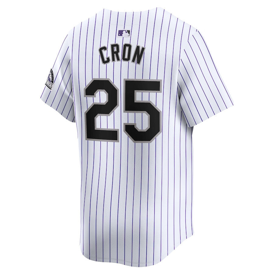 CJ Cron 25 Colorado Rockies Home Limited Player Men Jersey - White