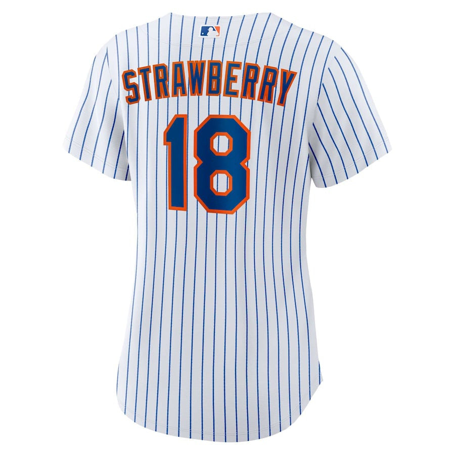 Darryl Strawberry 18 New York Mets Home Player Women Jersey - White