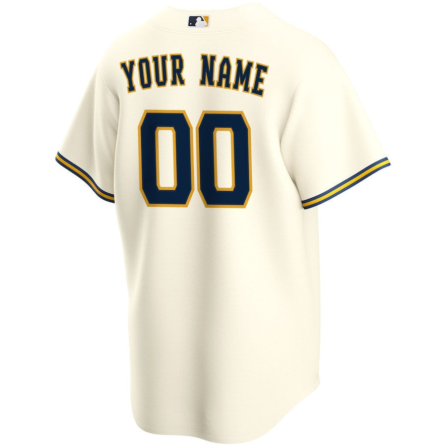 Bob Uecker #9 Milwaukee Brewers Home Jersey - Cream
