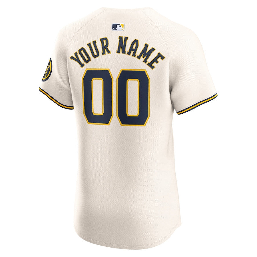 Bob Uecker #9 Milwaukee Brewers Home ELITE Jersey - Cream
