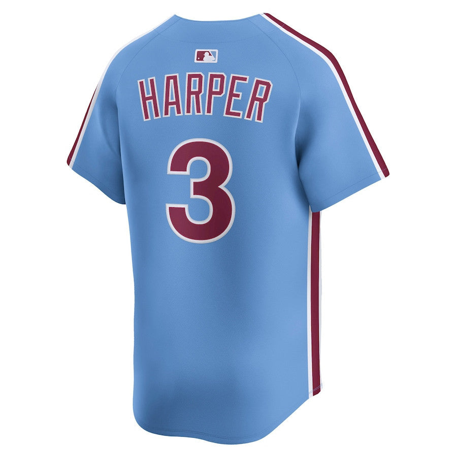 Bryce Harper 3 Philadelphia Phillies Alternate Limited Player Men Jersey - Light Blue