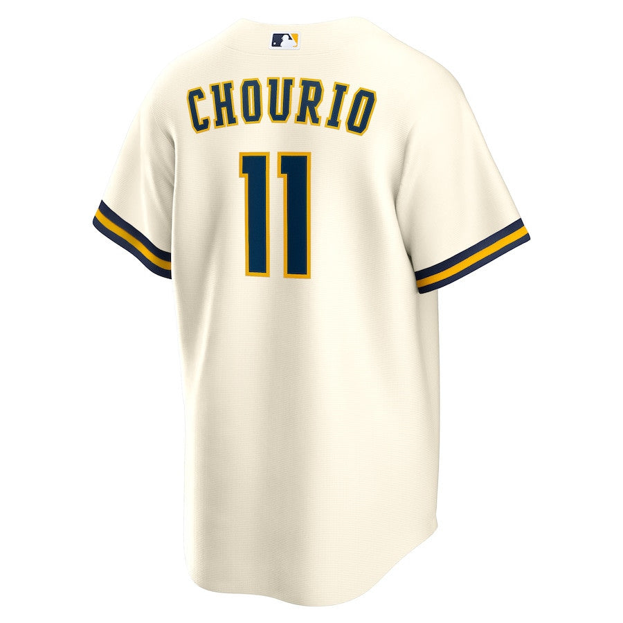 Jackson Chourio 11 Milwaukee Brewers Home Men Jersey - Cream