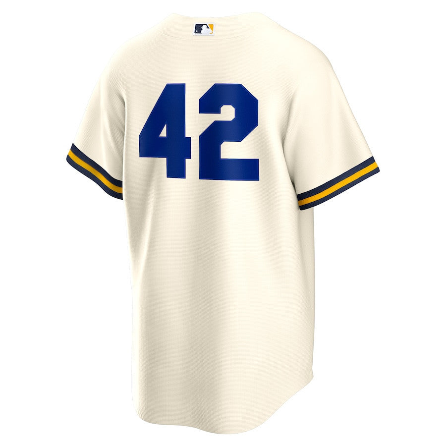 Milwaukee Brewers Home 2025 Jackie Robinson Day Men Jersey - Cream